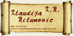 Klaudija Milunović vizit kartica